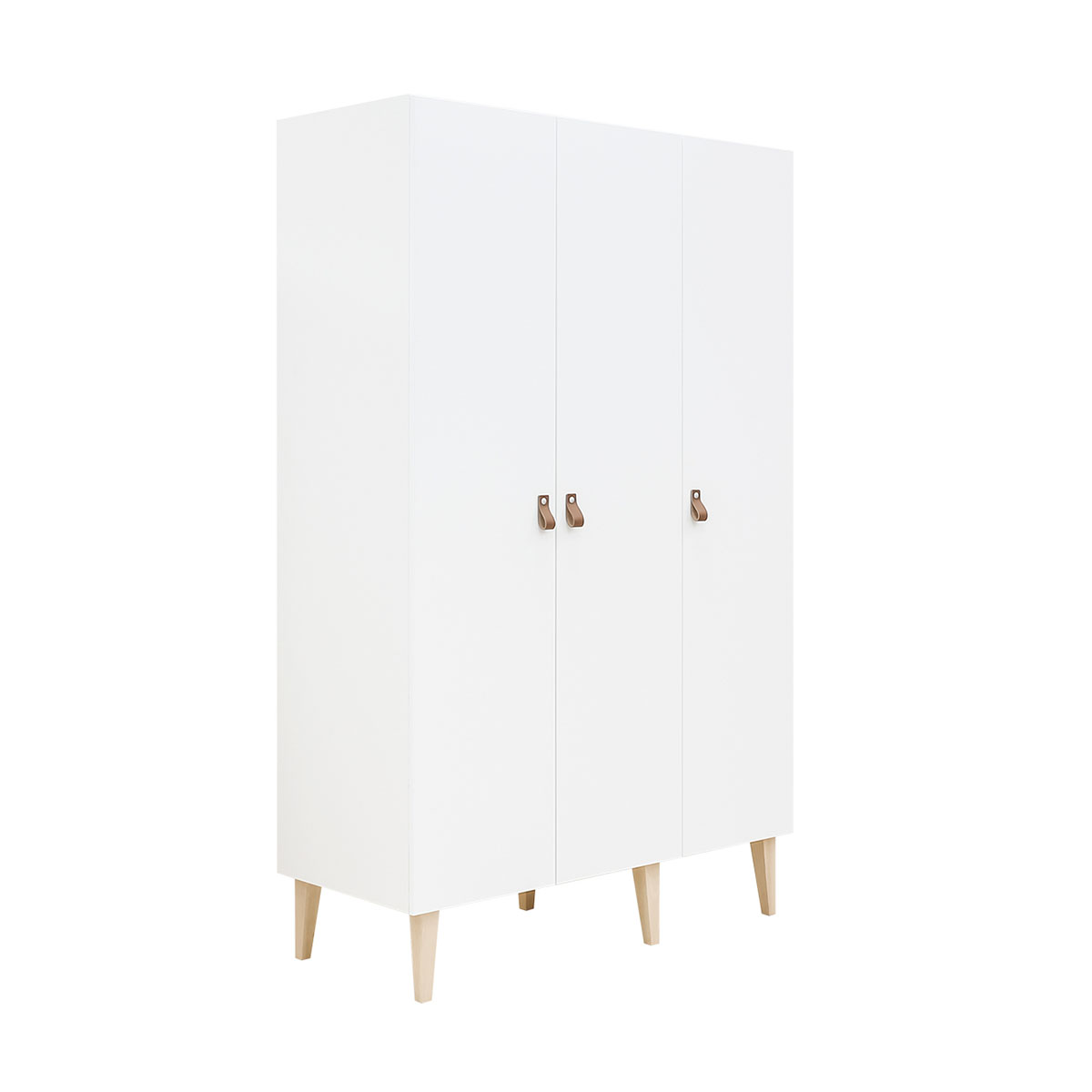 Armoire 3 portes blanc bois naturel Armoire 3 portes blanc bois naturel