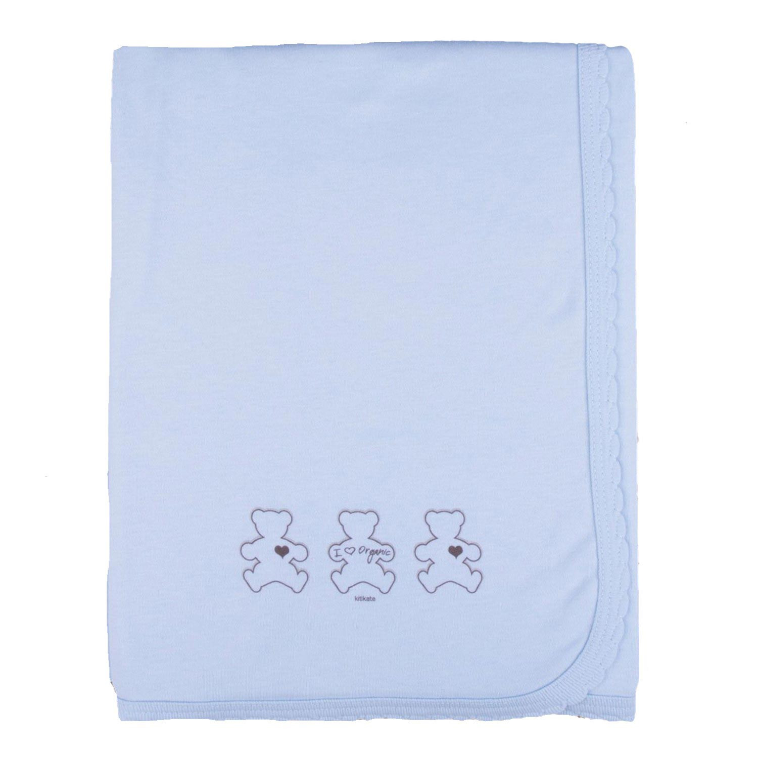 Couverture bébé légère en jersey de coton bio bleu Couverture bébé légère en jersey de coton bio bleu