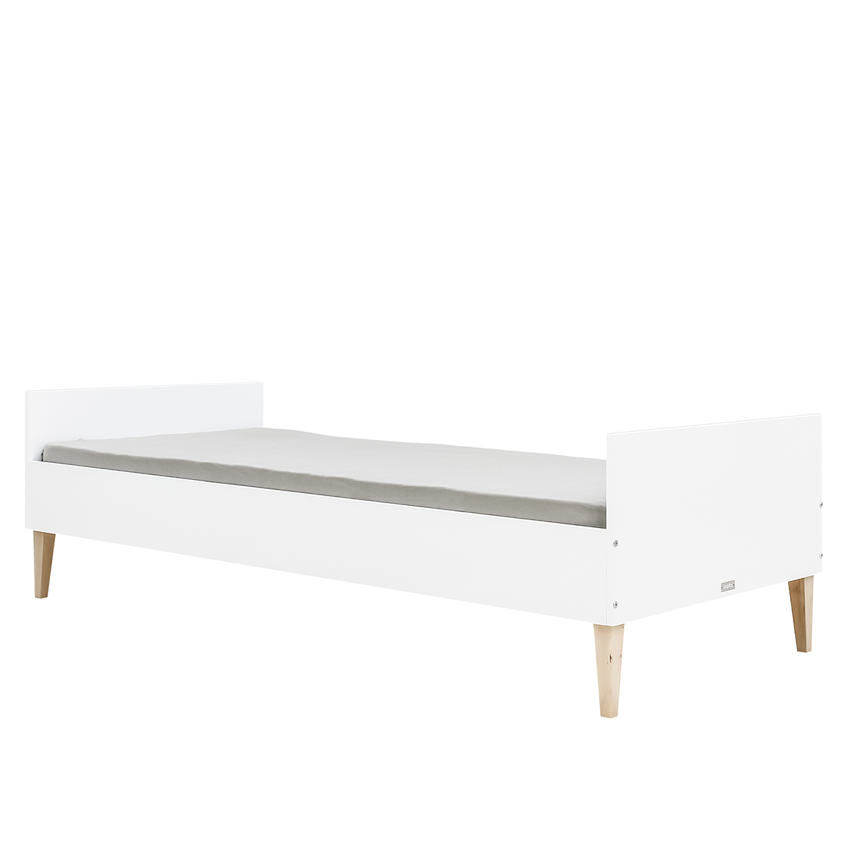 Lit 90x200 blanc bois naturel