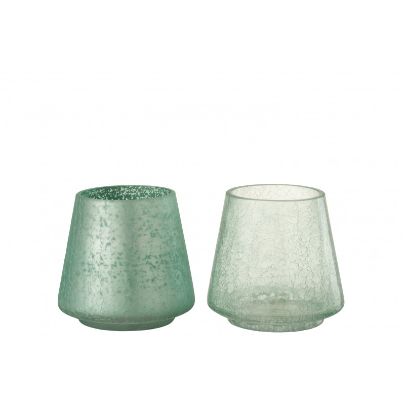 Photophore conique mat/brillant vert H14,5cm - Lot de 2 Photophore conique mat/brillant vert H14,5cm - Lot de 2
