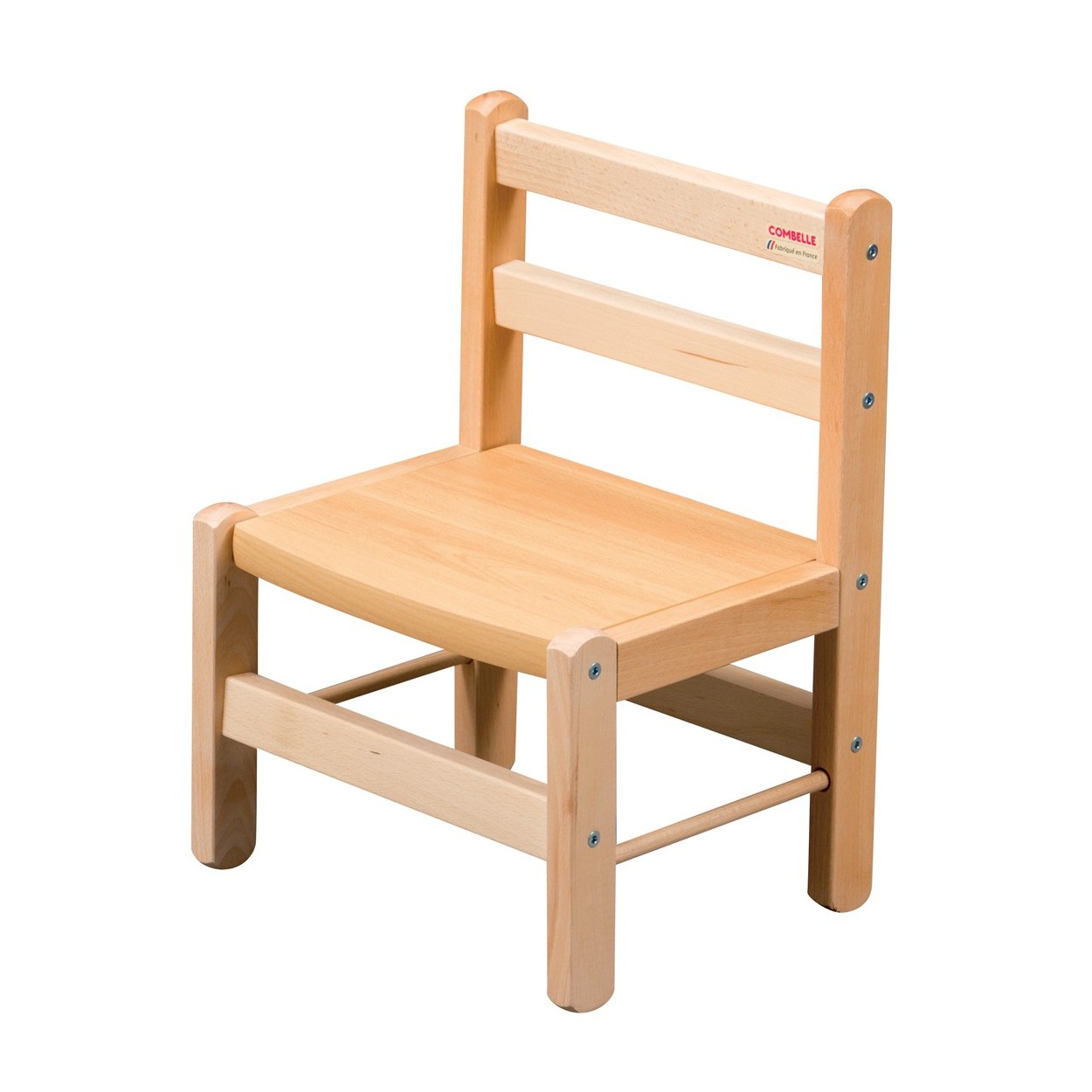 Chaise enfant en bois massif vernis naturel (Combelle) - Image 3