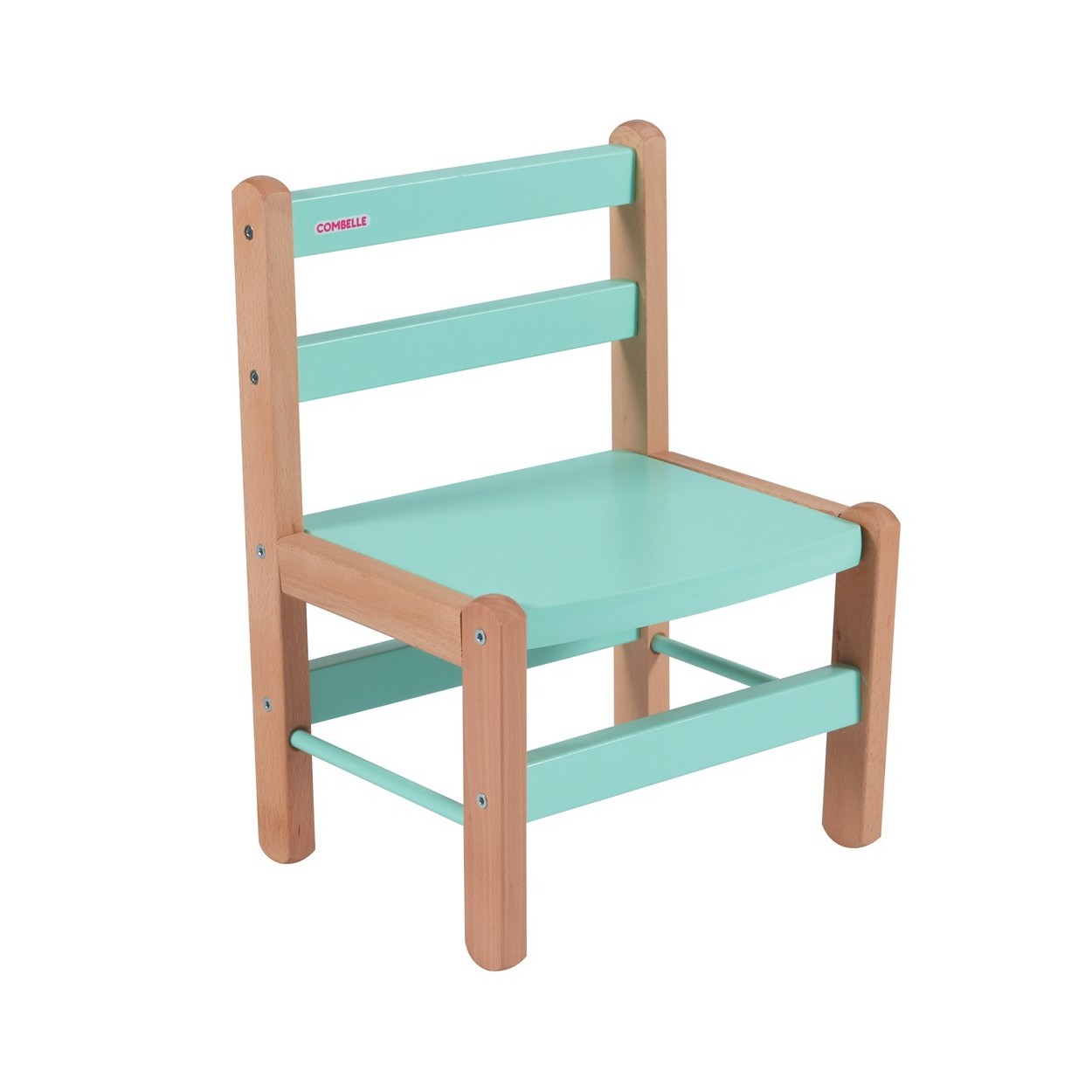 chaise enfant en bois bicolore vert menthe