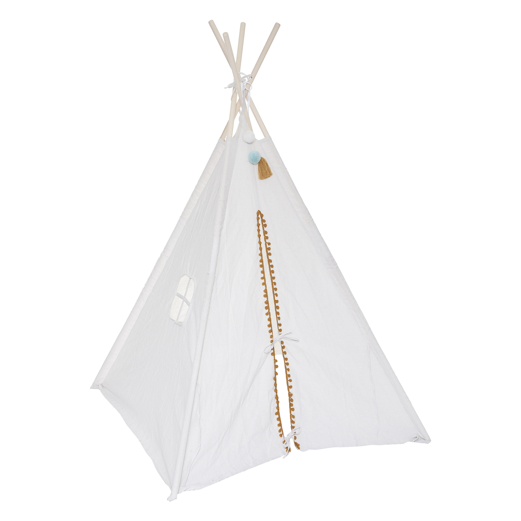 Tipi enfant à pompons ronds Beige 120x120x160 Tipi enfant à pompons ronds Beige 120x120x160