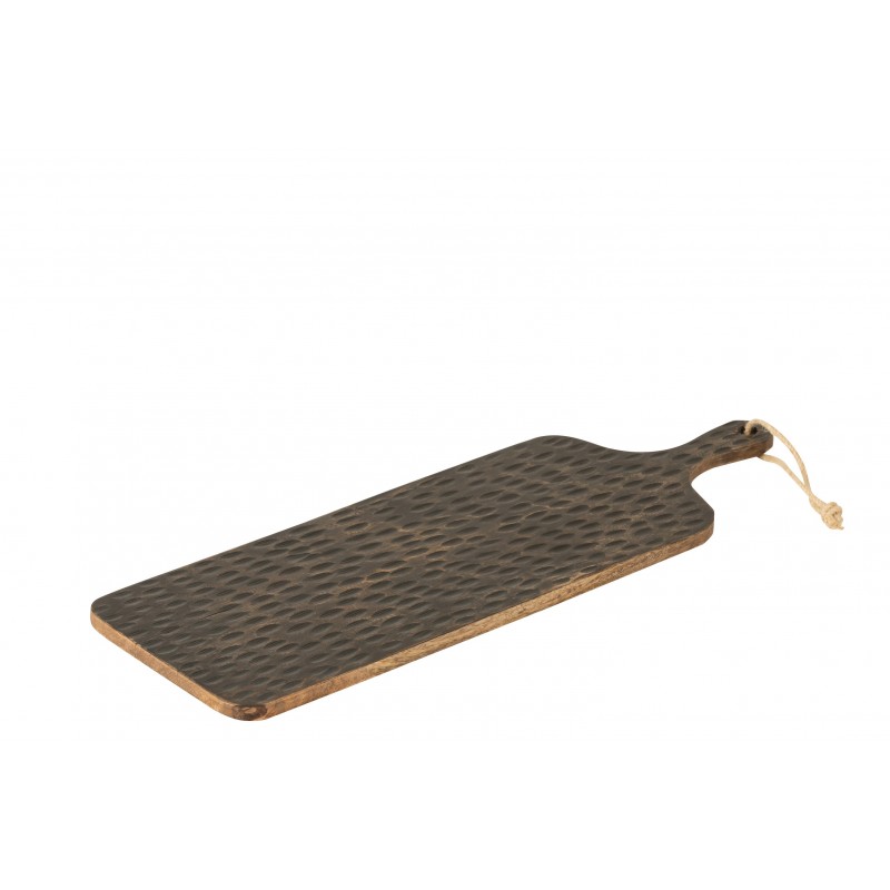 Planche rectangulaire bois de manguier marron/noir L58,5cm Planche rectangulaire bois de manguier marron/noir L58,5cm
