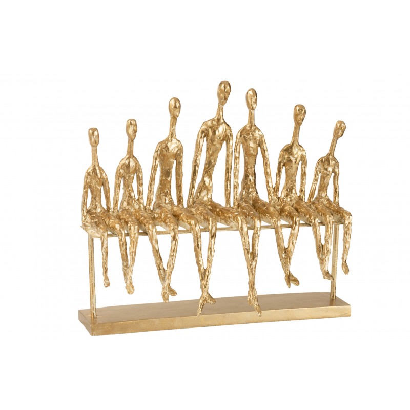 7 personnes assises banc résine or 7 personnes assises banc résine or