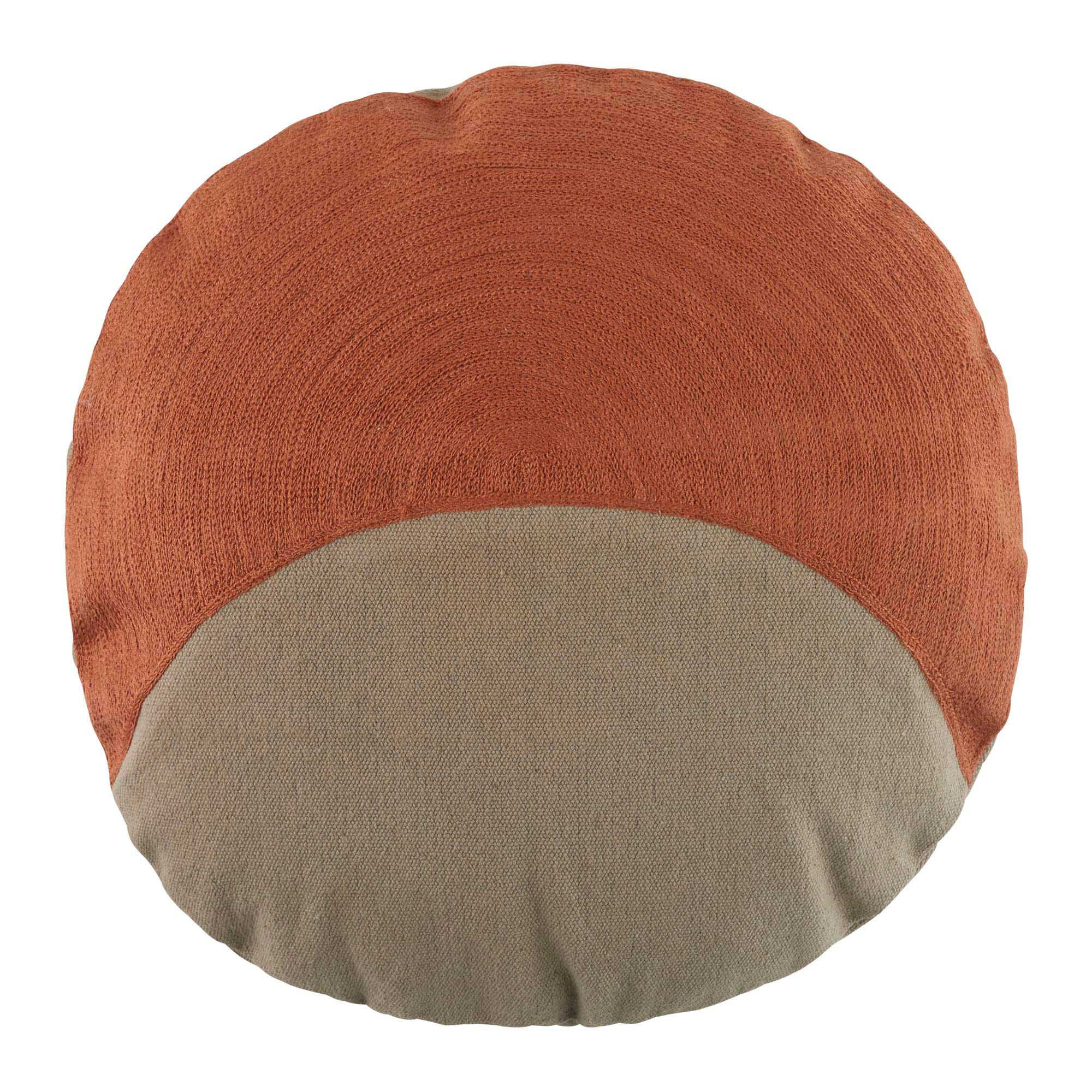 Housse de coussin Ø45 cm kaki et terracotta Housse de coussin Ø45 cm kaki et terracotta