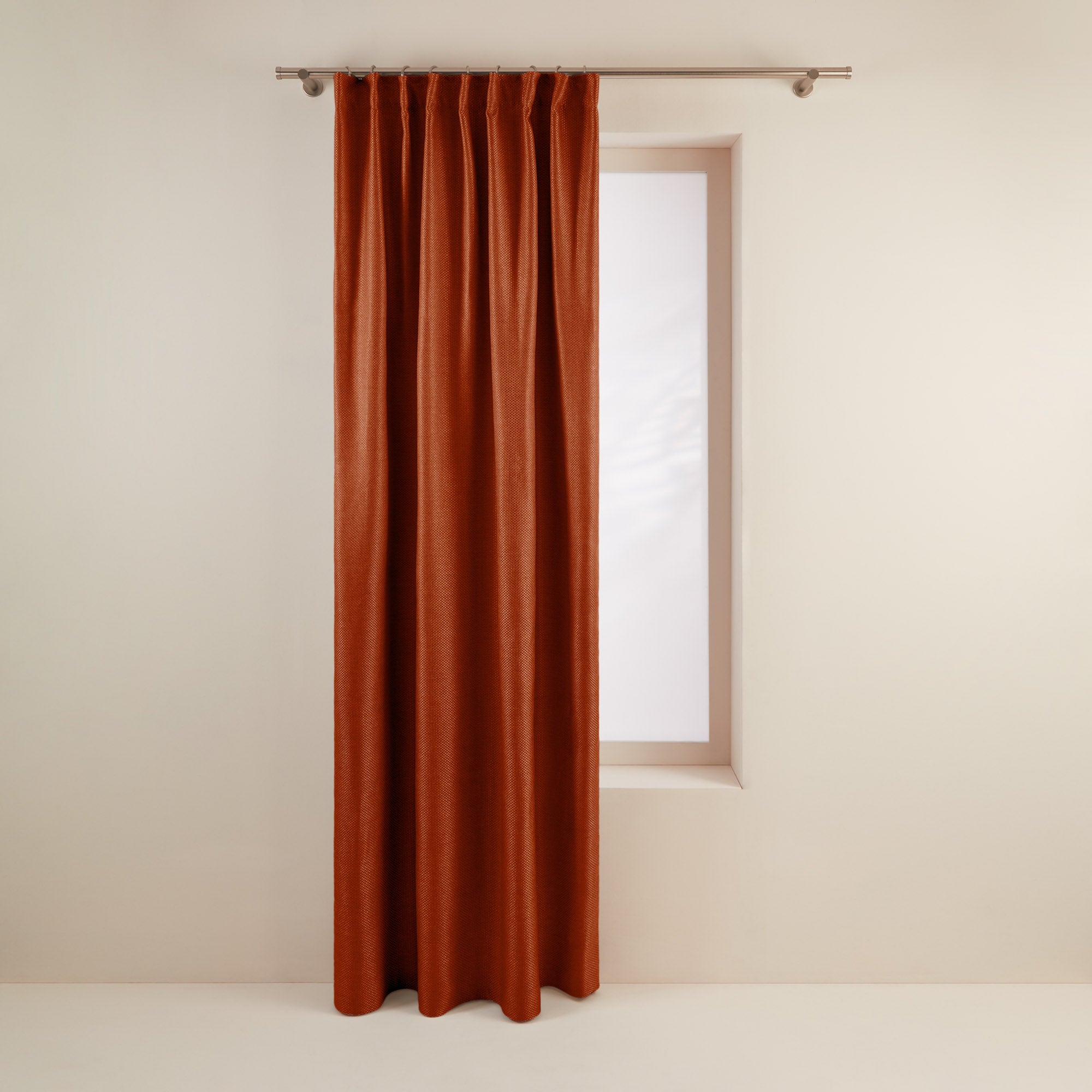 Rideau à ruban fronceur 200x280 cm Orange brique Rideau à ruban fronceur 200x280 cm Orange brique