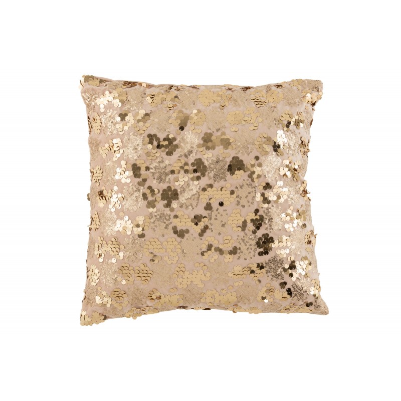 Coussin velours champagne/beige 45x45cm