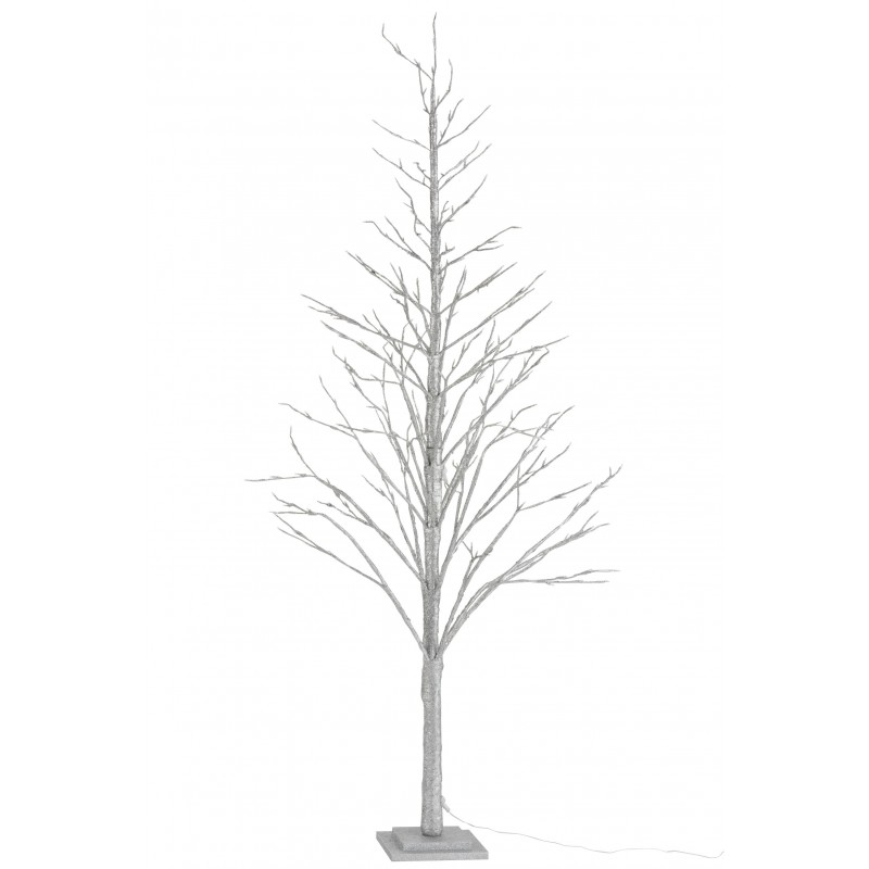 Arbre nu leds adaptateur paillettes argent H210cm Arbre nu leds adaptateur paillettes argent H210cm