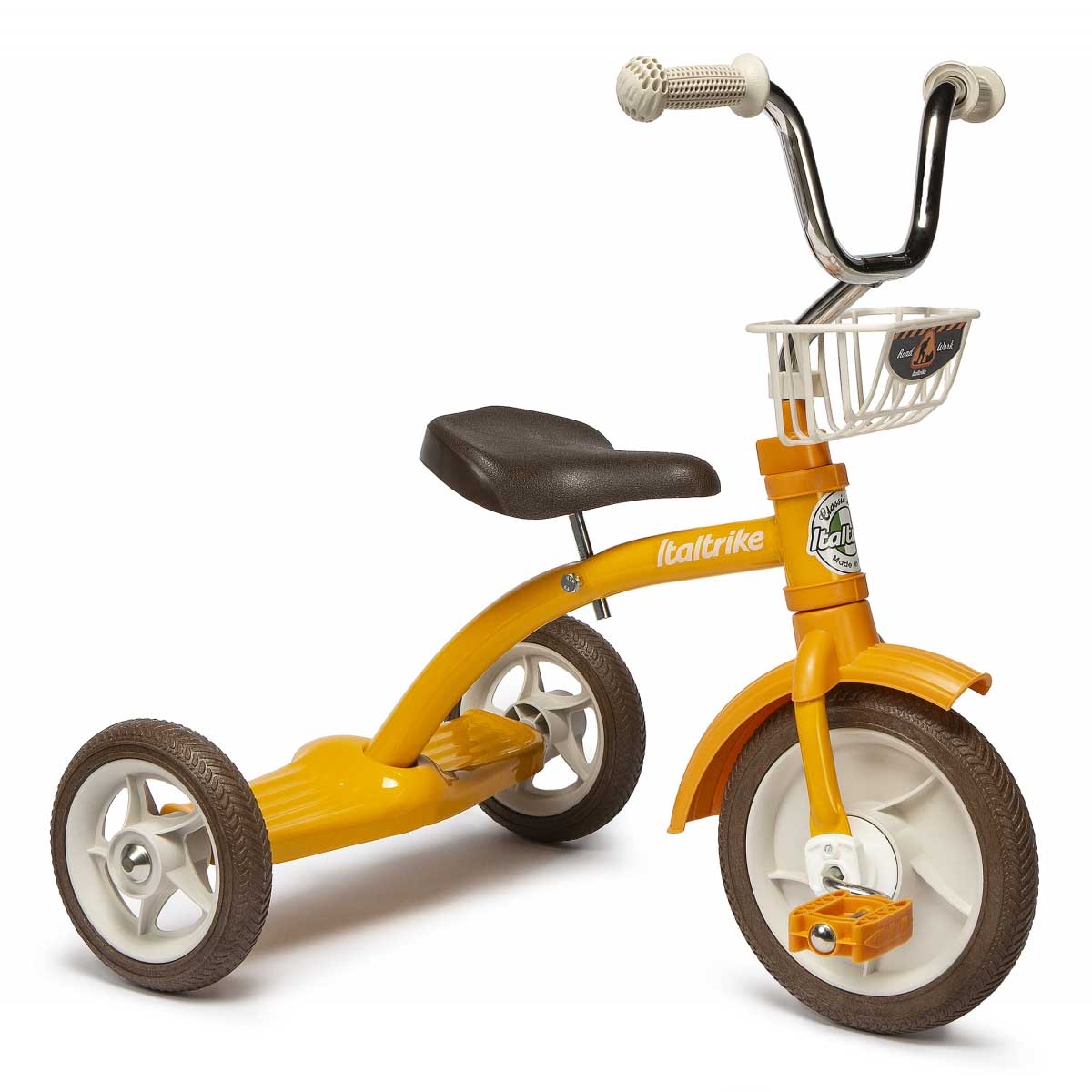 Tricycle retro orange en métal pour les enfants de 2 à 5 ans
