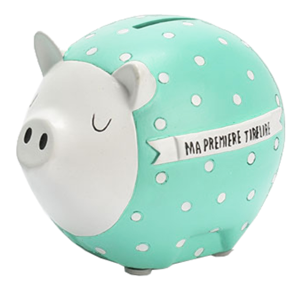 Ma première tirelire cochon vert clair Ma première tirelire cochon vert clair