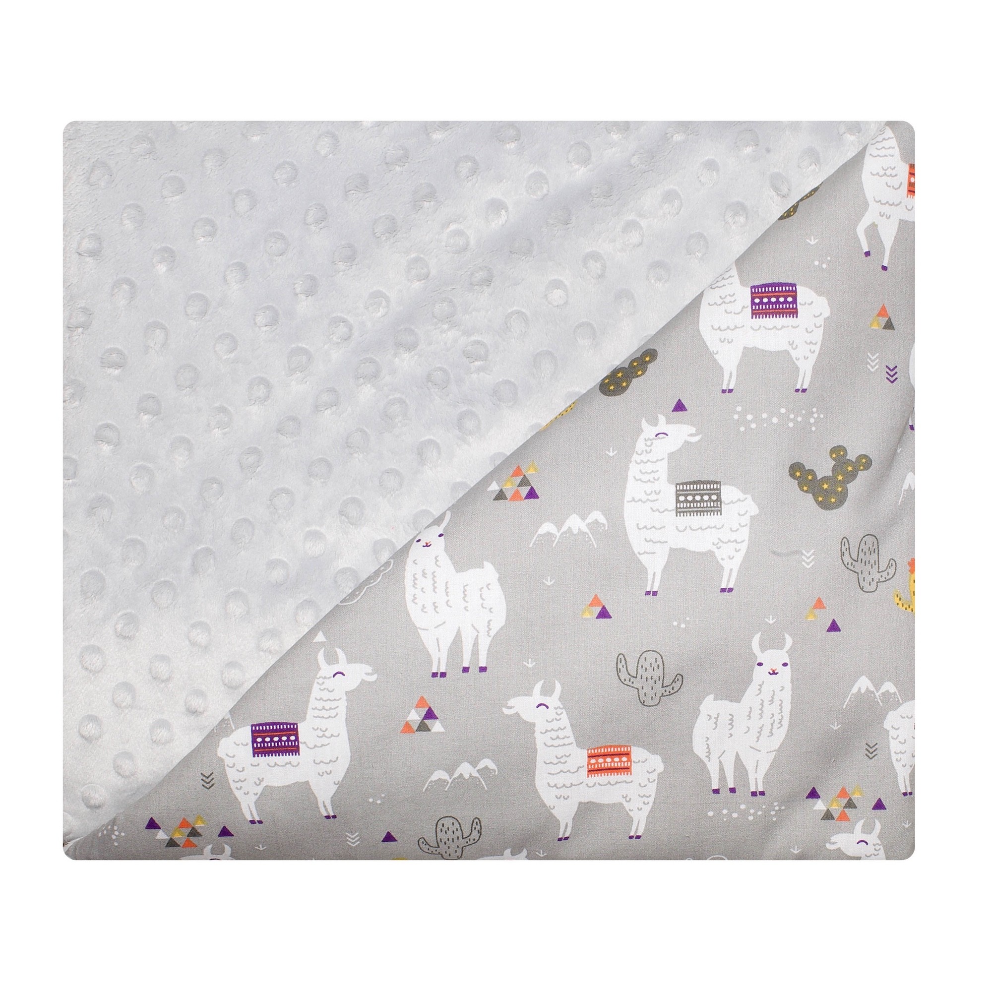 Couverture bébé coton et minky Lama Gris 95 x 70 cm Couverture bébé coton et minky Lama Gris 95 x 70 cm