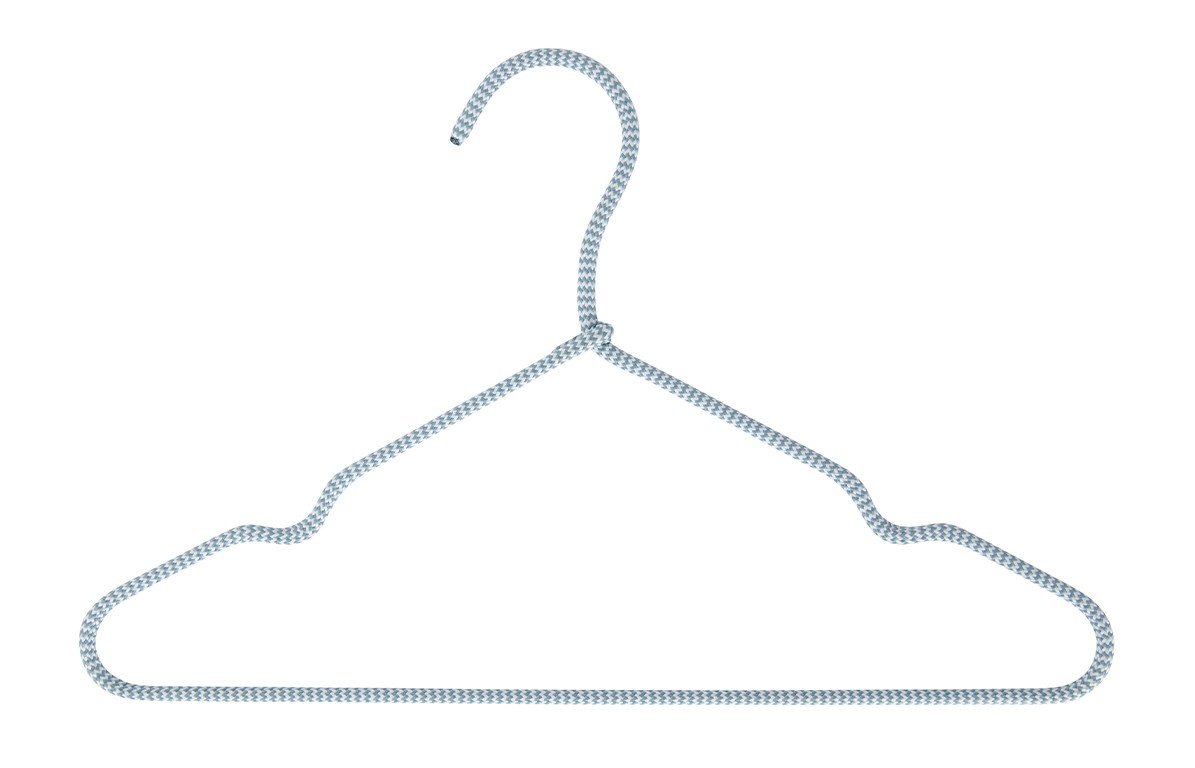 Ensemble de 5 cintres pour enfants en métal/tissu bleu Ensemble de 5 cintres pour enfants en métal/tissu bleu