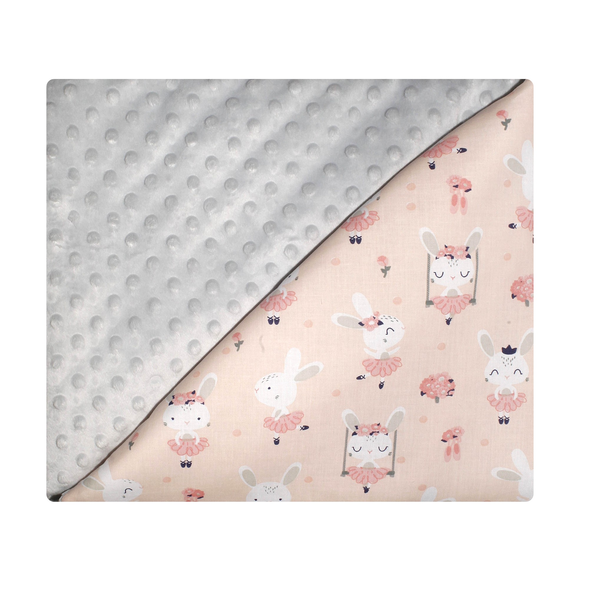 Couverture bébé coton et minky abricot Couverture bébé coton et minky abricot