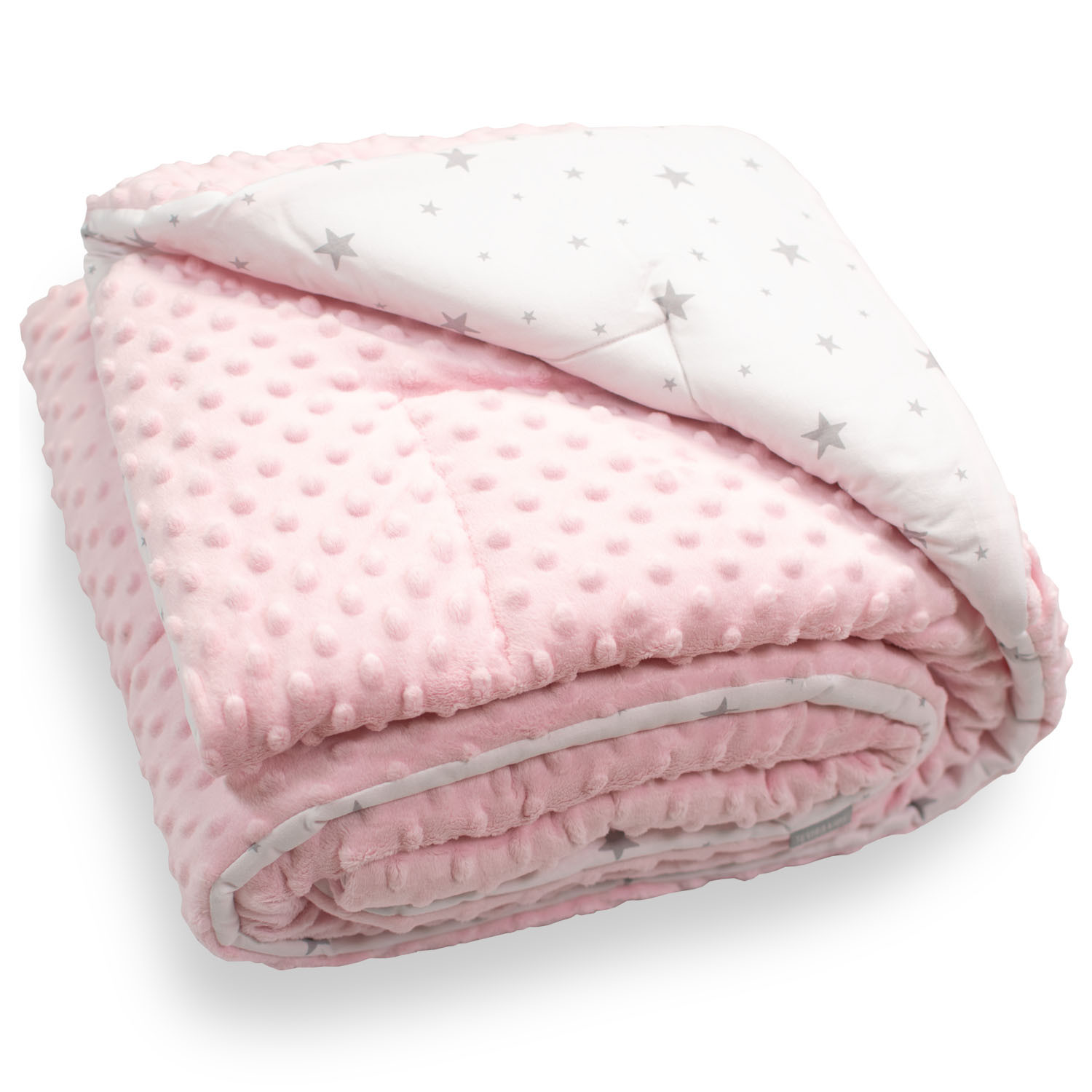 Couverture bébé coton et minky rose Couverture bébé coton et minky rose