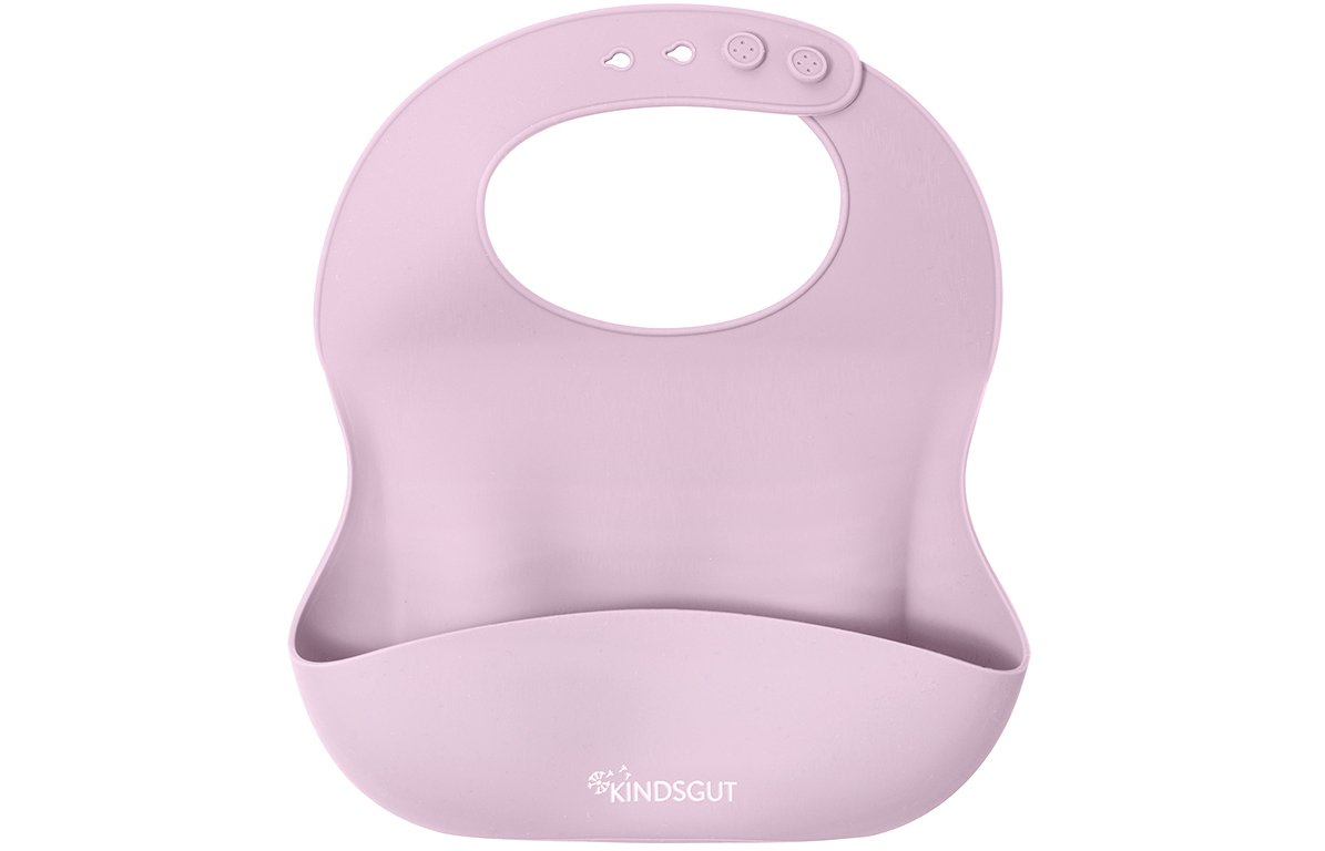 Bavoir bébé en silicone rose pâle