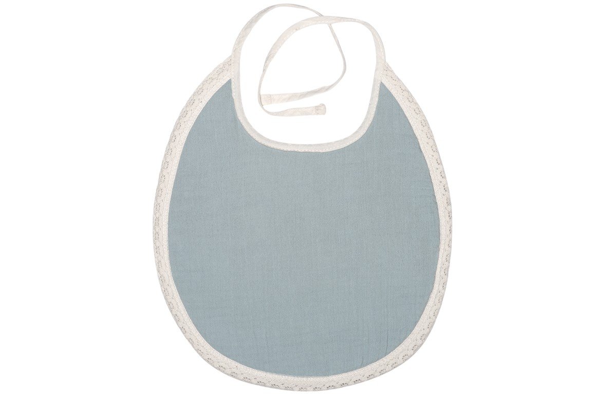 Bavoir bébé en mousseline style Paris coton bleu Bavoir bébé en mousseline style Paris coton bleu