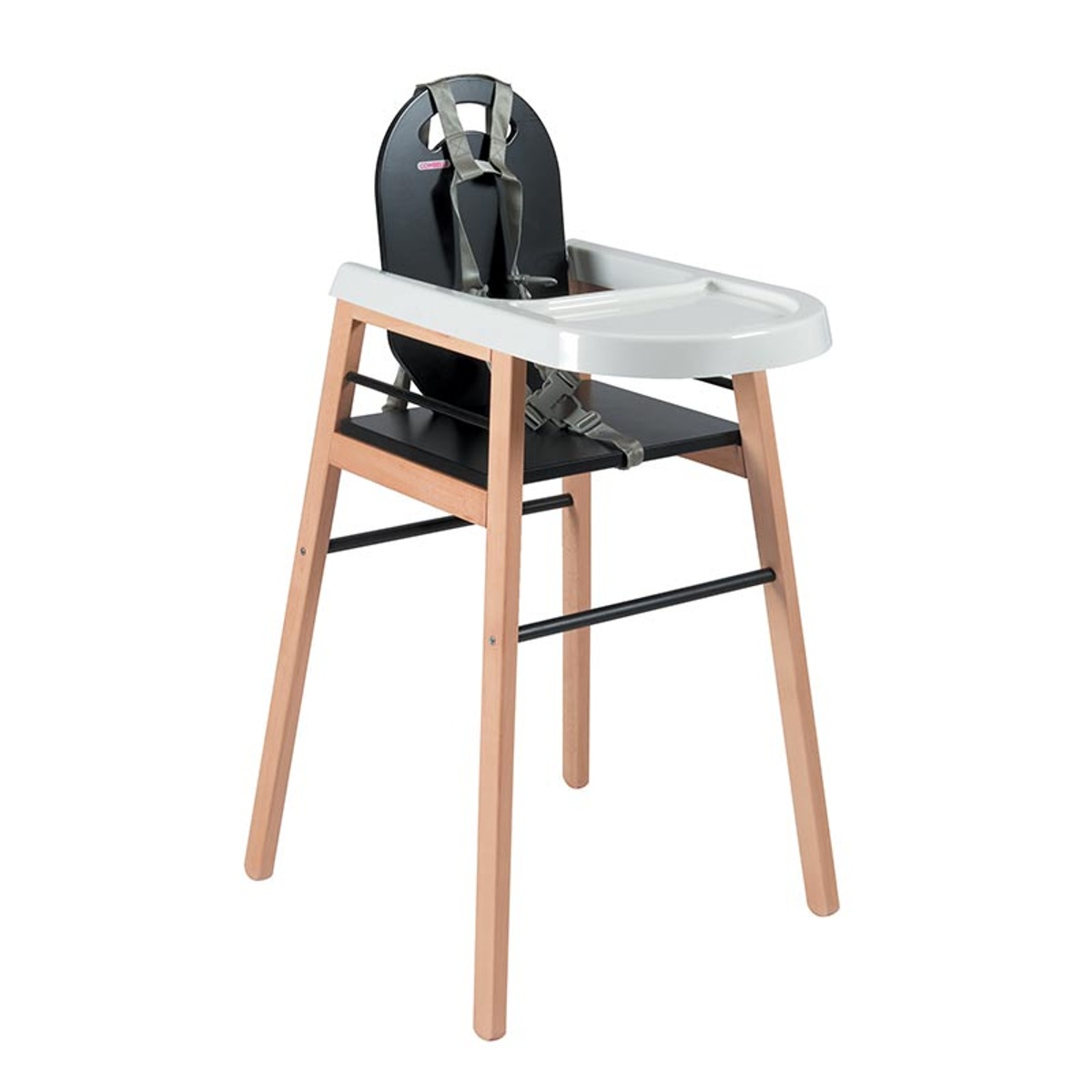 Chaise haute bébé bicolore noir - 52x96 cm Chaise haute bébé bicolore noir - 52x96 cm