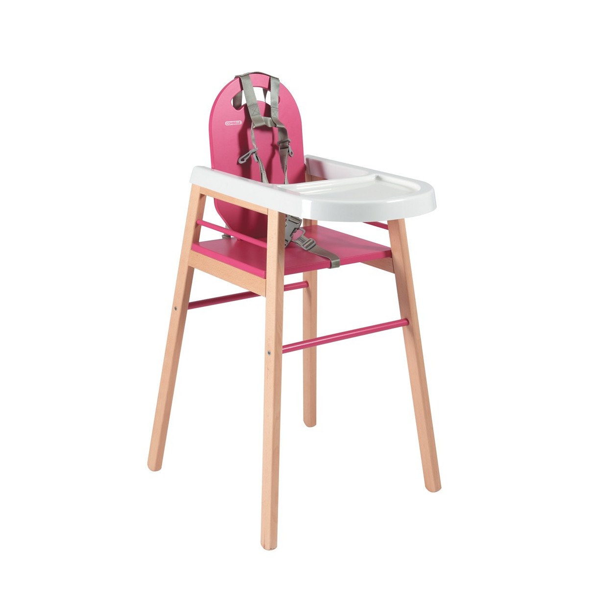 Chaise haute bébé bicolore fuchsia - 52x96 cm Chaise haute bébé bicolore fuchsia - 52x96 cm
