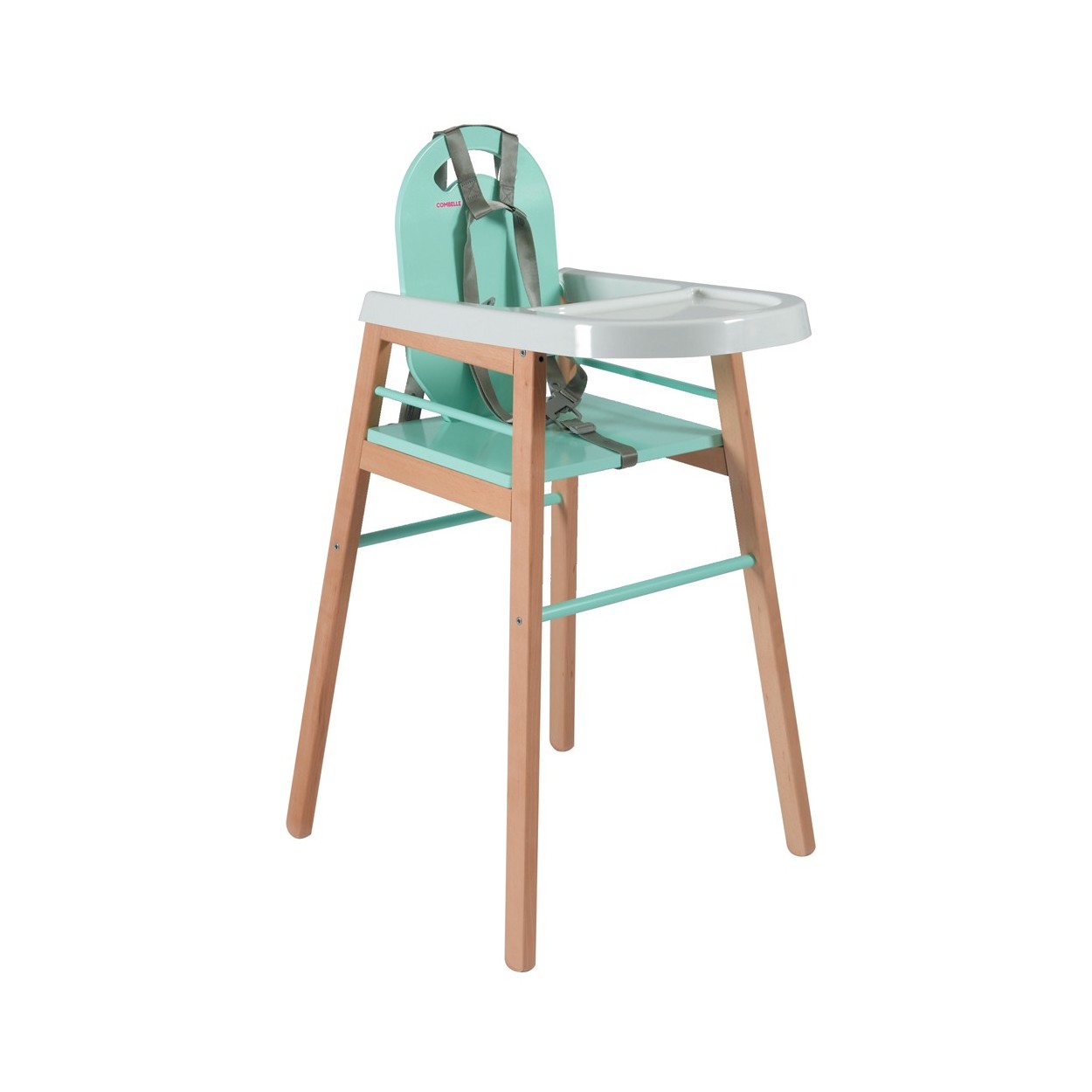 Chaise haute bébé bicolore vert menthe - 52x96 cm Chaise haute bébé bicolore vert menthe - 52x96 cm