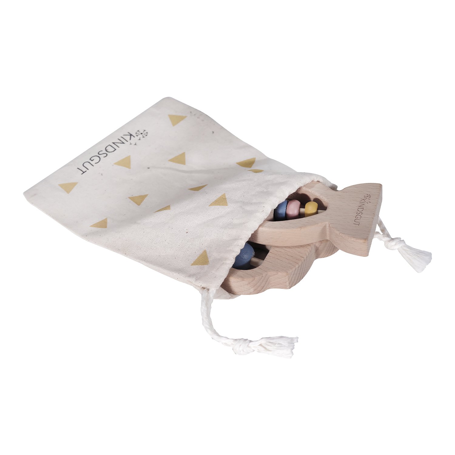 Set de 2 anneaux de dentition animaux en bois multicolore Set de 2 anneaux de dentition animaux en bois multicolore