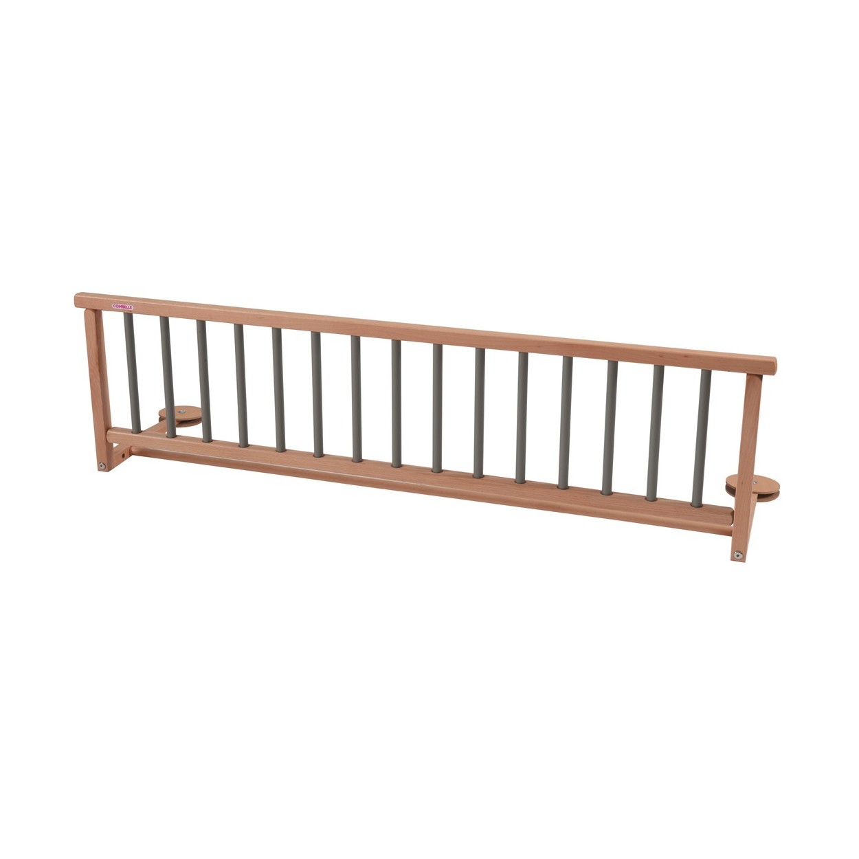 Barrière de lit en bois bicolore gris clair - 127x35 cm Barrière de lit en bois bicolore gris clair - 127x35 cm