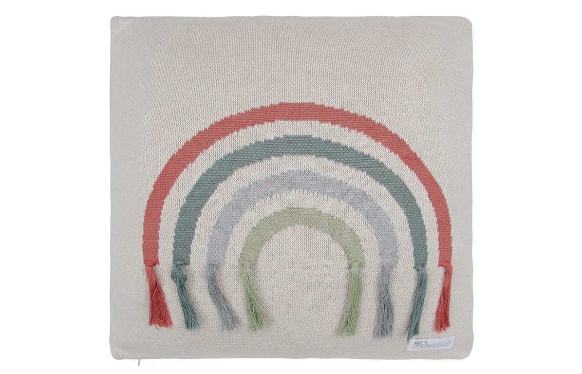 Housse de coussin bébé Arc-en-ciel en coton multicolore