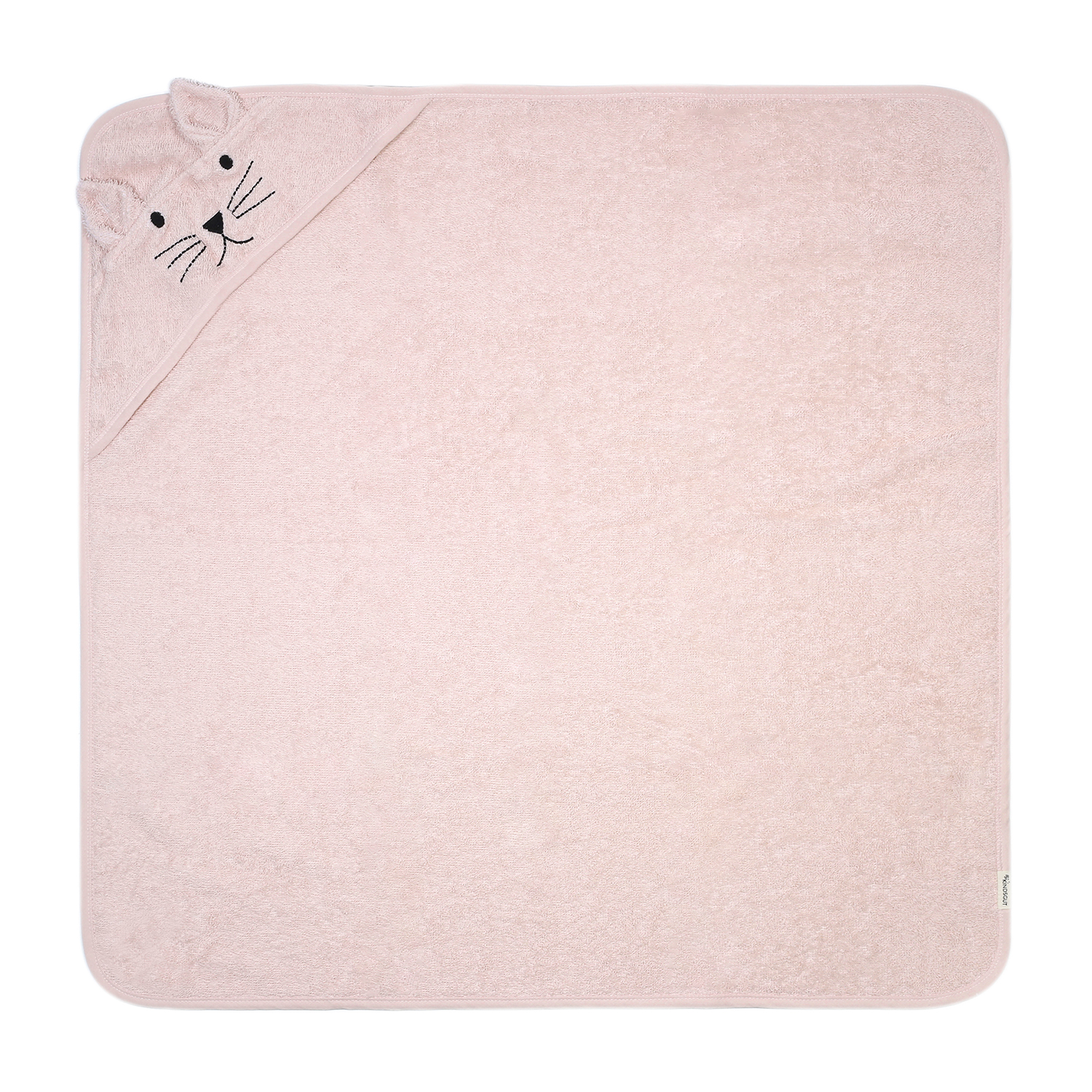 Cape de bain chat en coton rose