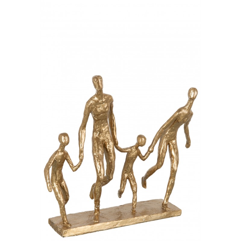 Famille qui court résine or H30,7cm Famille qui court résine or H30,7cm