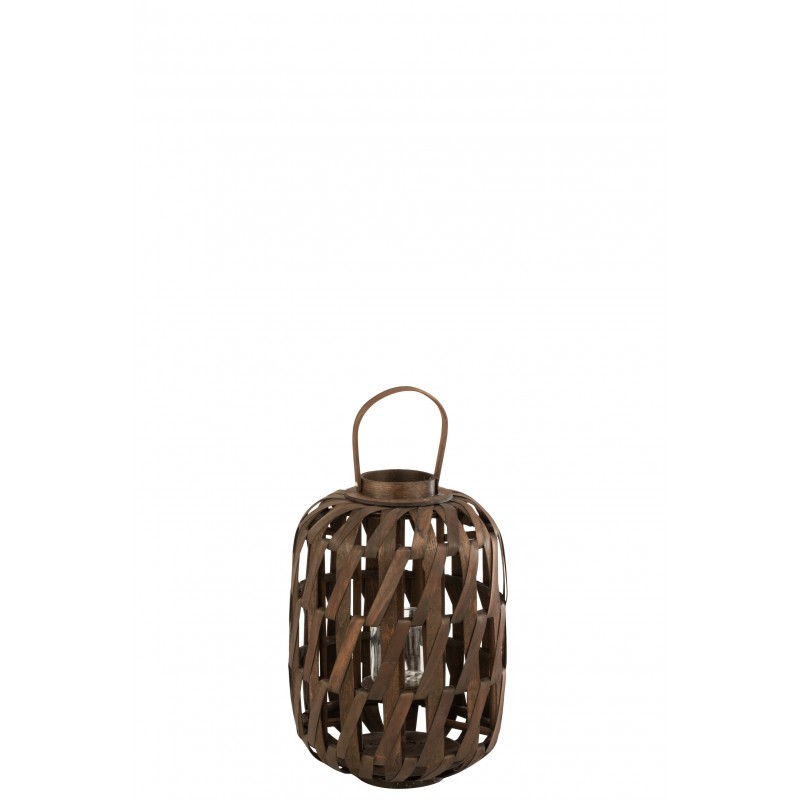 Lanterne peuplier marron foncé H46cm Lanterne peuplier marron foncé H46cm