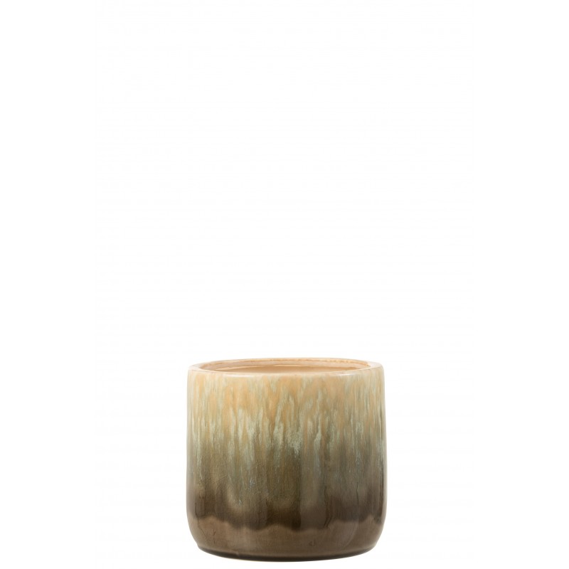 Cache-pot céramique beige/marron Cache-pot céramique beige/marron