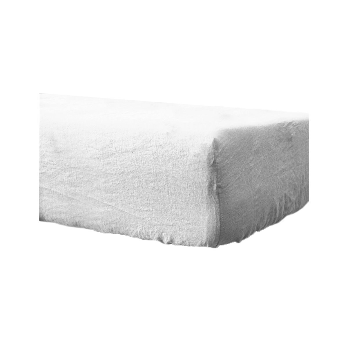 Drap housse en lin lavé bonnet 30cm Blanc 140x190 cm Drap housse en lin lavé bonnet 30cm Blanc 140x190 cm