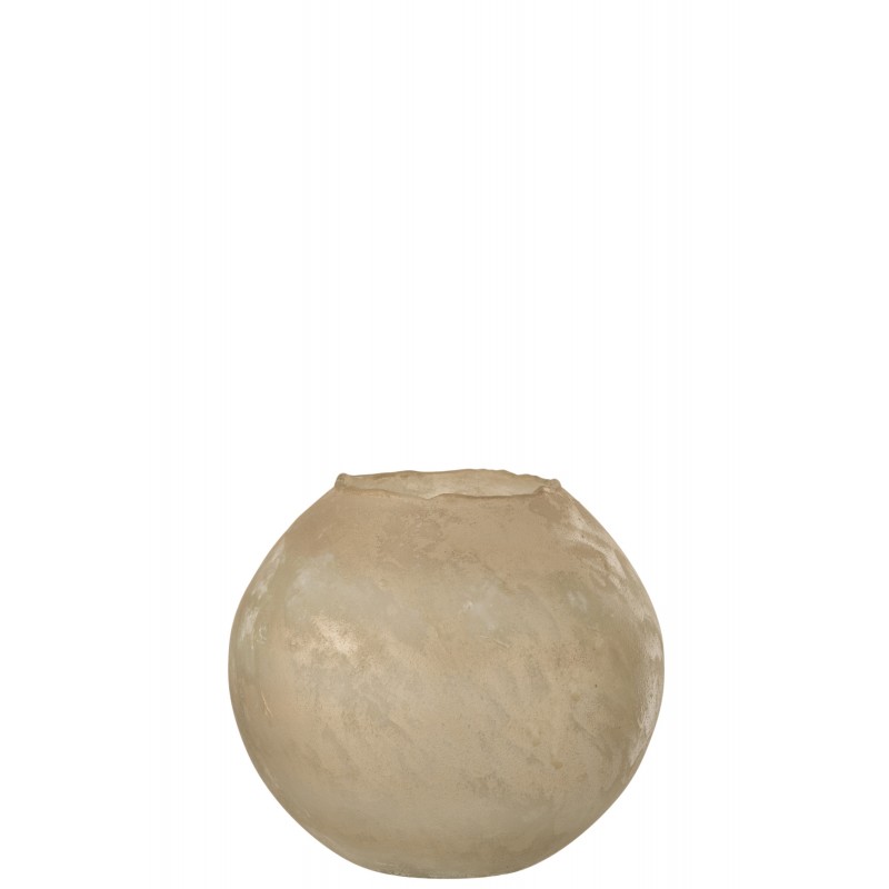 Vase rond verre or H22cm