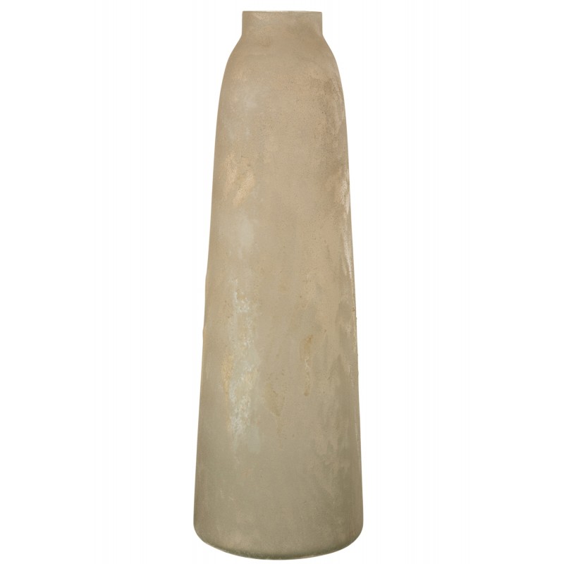 Vase bouteille haut rond verre or H55cm