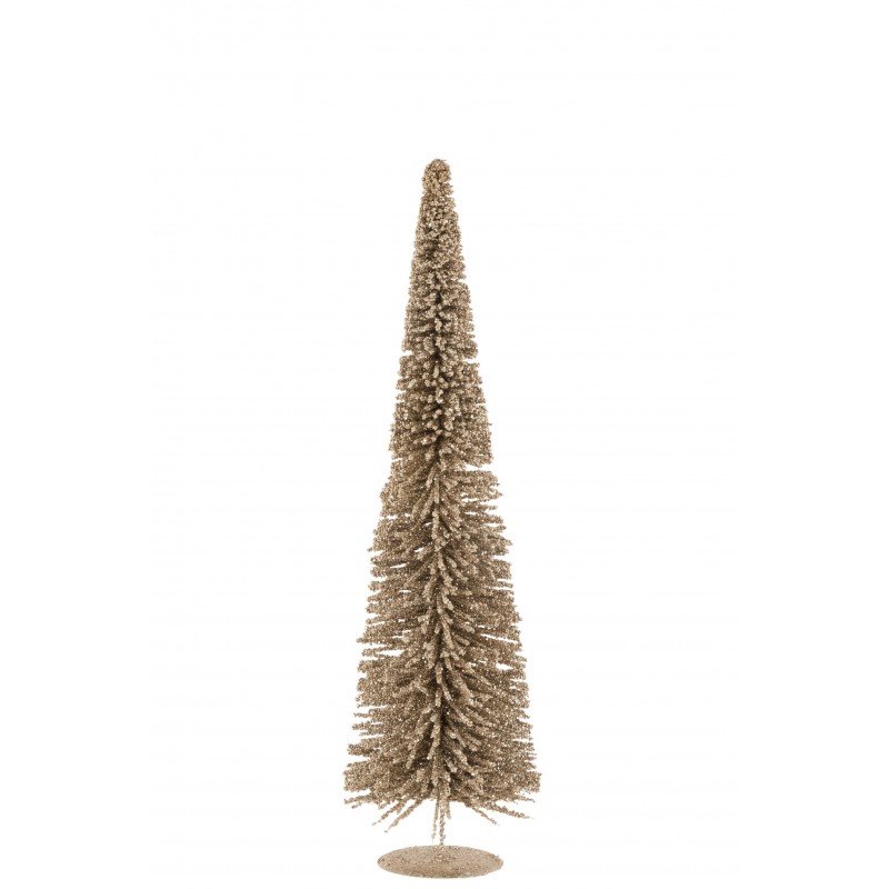 Arbre décoratif boules paillettes champagne H100cm Arbre décoratif boules paillettes champagne H100cm