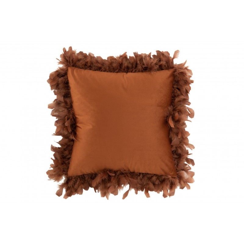 Coussin plumes polyester rouille 45x45cm Coussin plumes polyester rouille 45x45cm