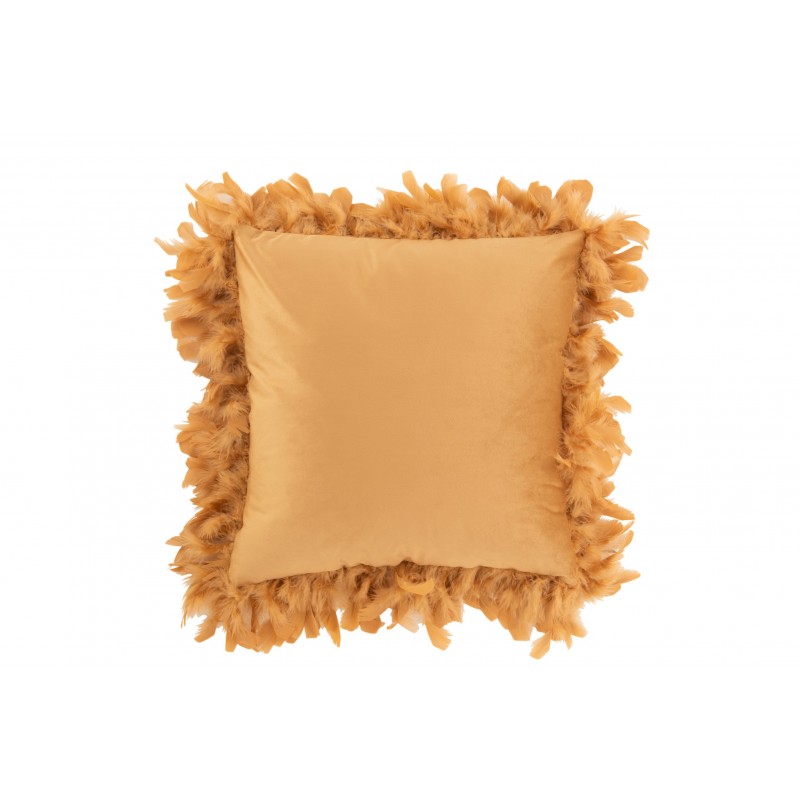 Coussin plumes polyester or/marron 45x45cm Coussin plumes polyester or/marron 45x45cm