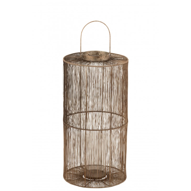 Lanterne métal marron H60cm Lanterne métal marron H60cm