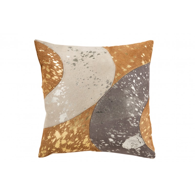 Coussin carré cuir argent 45x45cm Coussin carré cuir argent 45x45cm