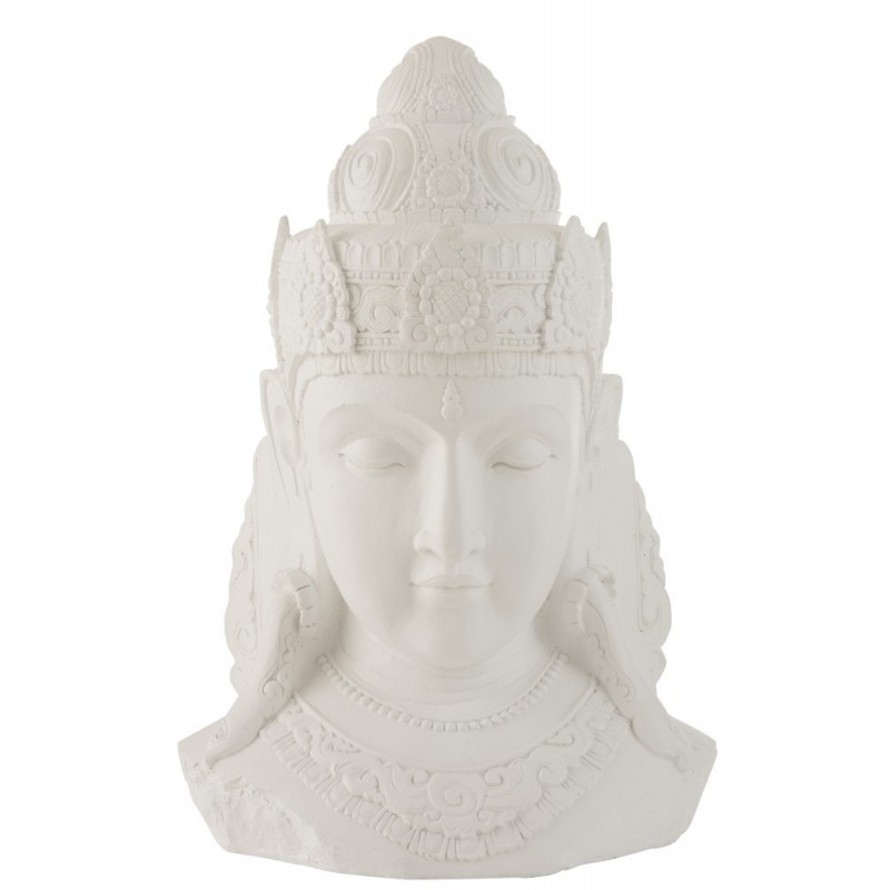 Tête de Bouddha magnésie blanc H83,5cm Tête de Bouddha magnésie blanc H83,5cm