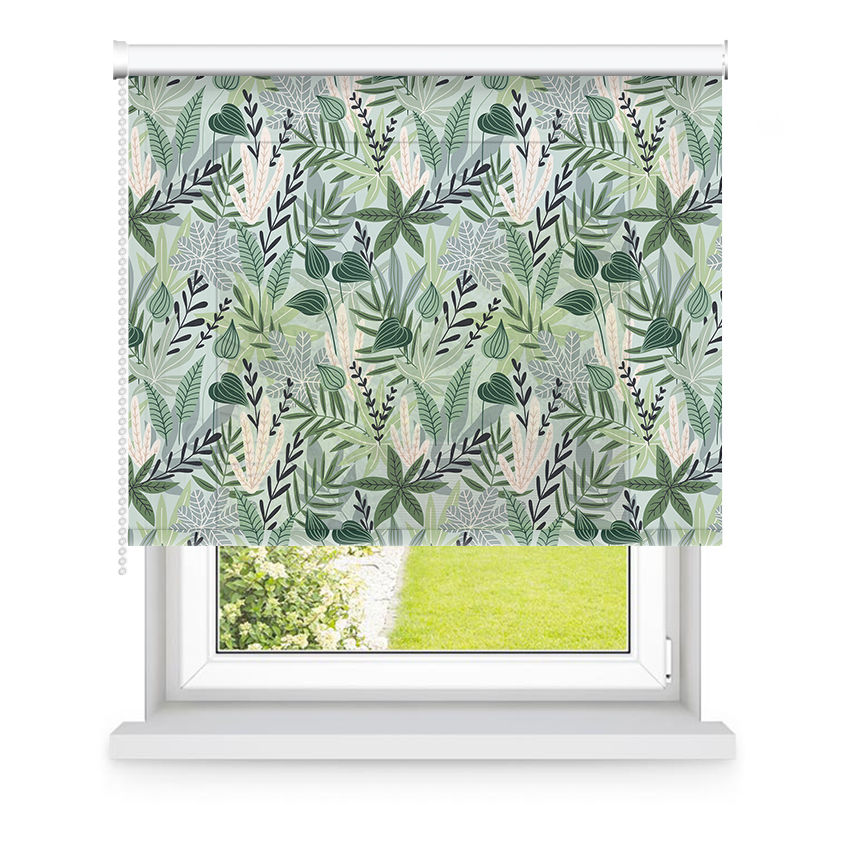 Store enrouleur tamisant vert à motifs L105x H250cm Store enrouleur tamisant vert à motifs L105x H250cm