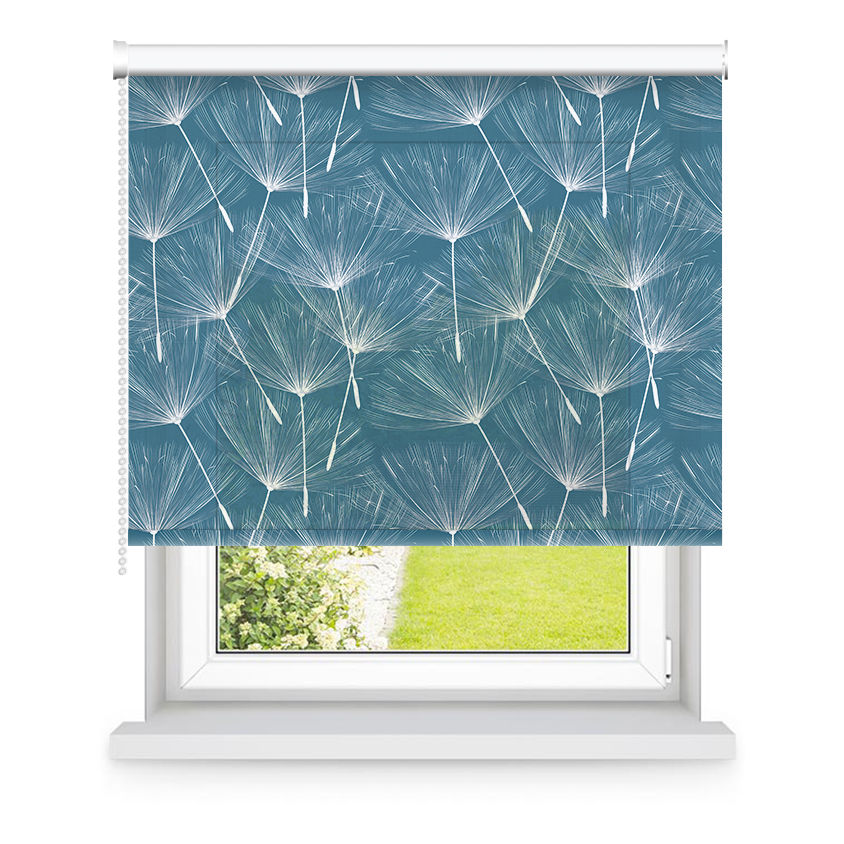 Store enrouleur tamisant bleu et blanc à motifs L105x H250cm Store enrouleur tamisant bleu et blanc à motifs L105x H250cm