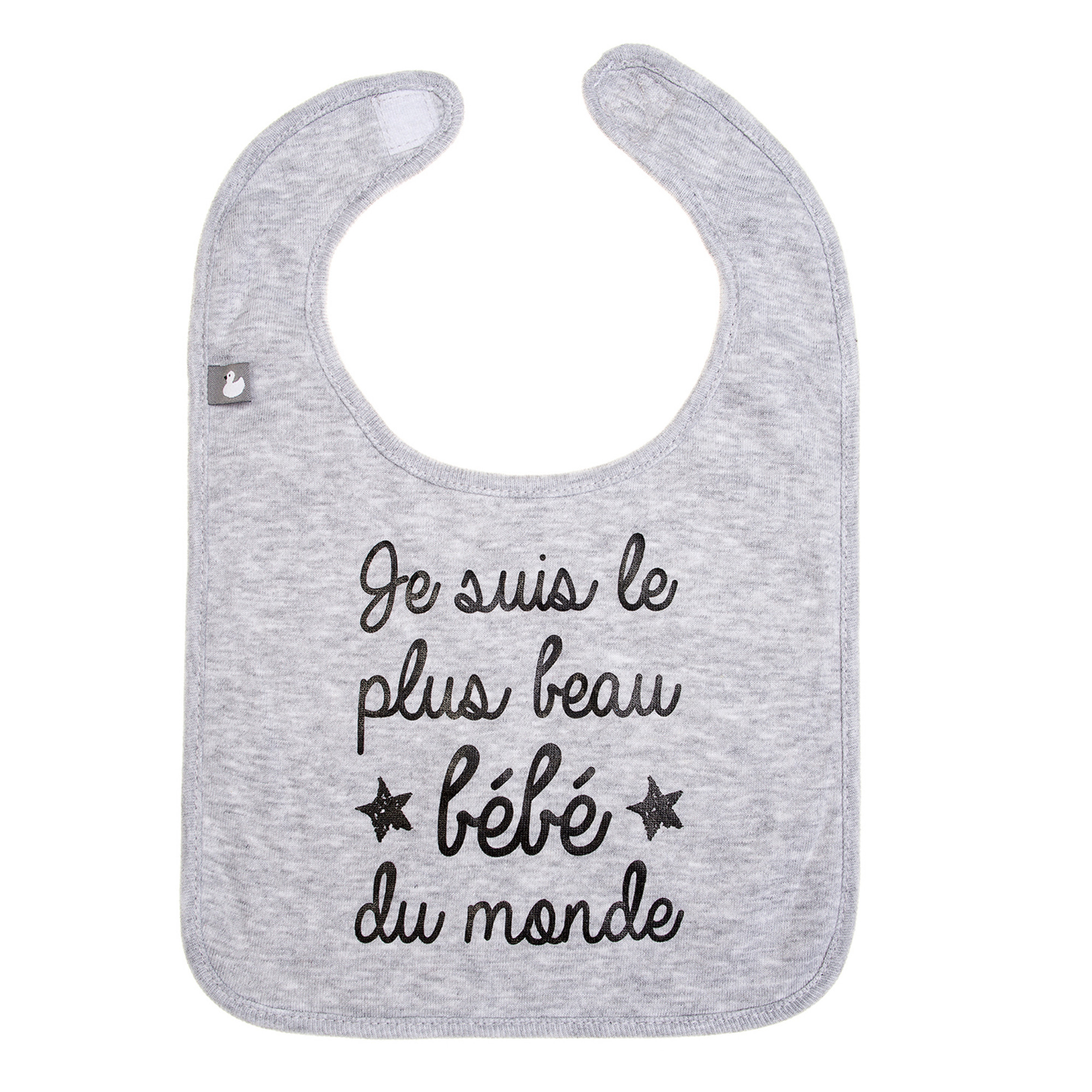 Bavoir bébé personnalisé gris Bavoir bébé personnalisé gris