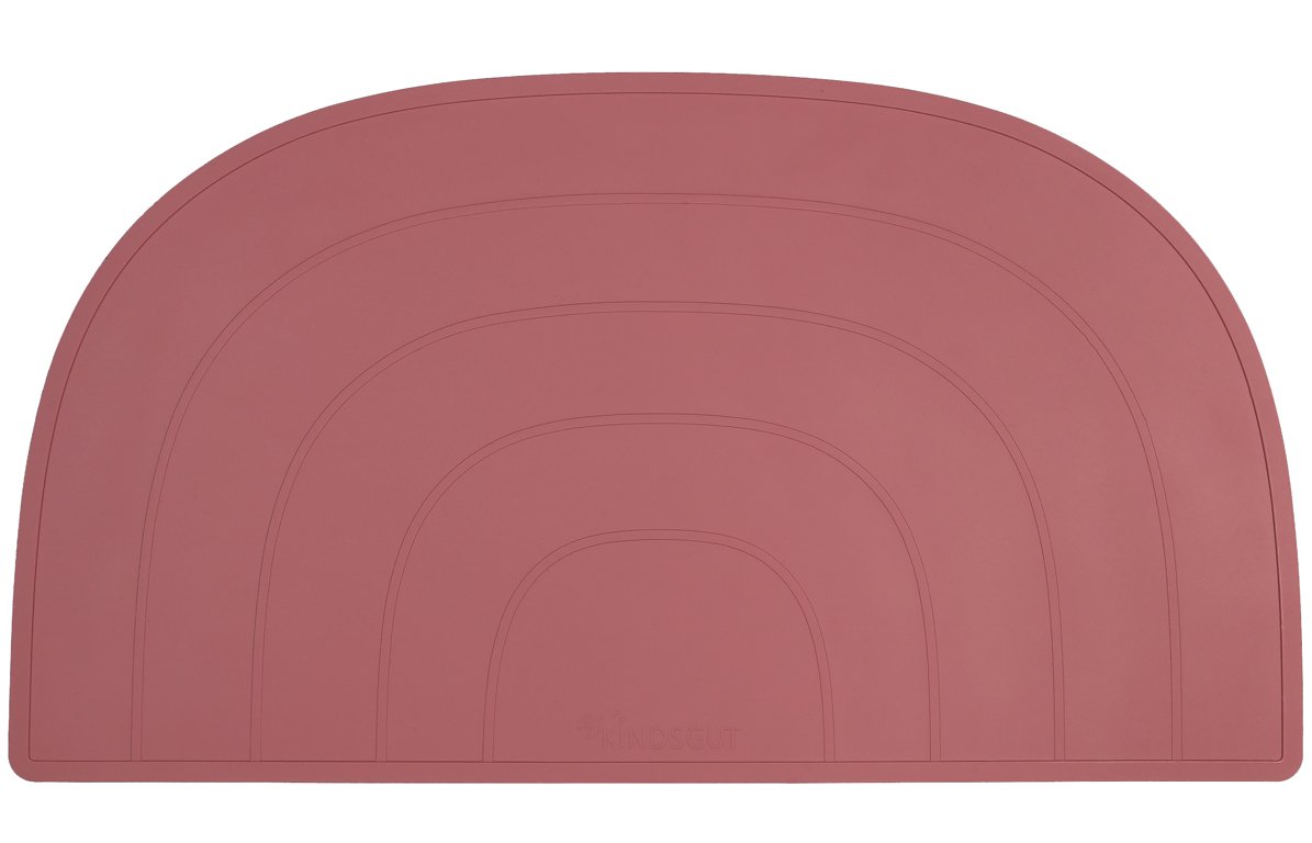 Set de table arc-en-ciel en silicone vieux rose Set de table arc-en-ciel en silicone vieux rose