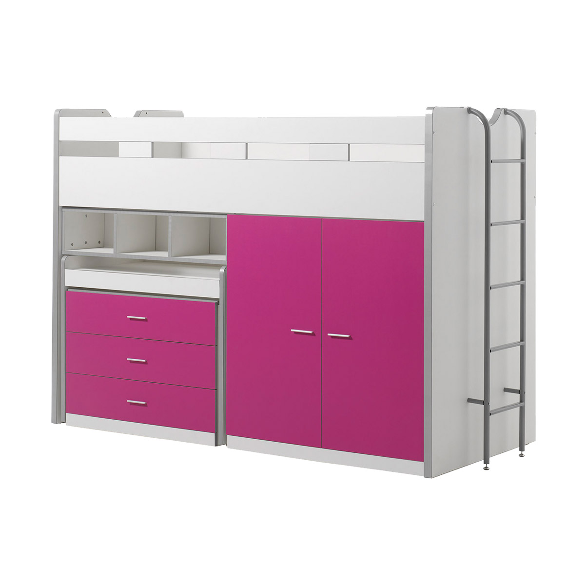 Lit combiné 70 90x200 sommier inclus fuchsia Lit combiné 70 90x200 sommier inclus fuchsia