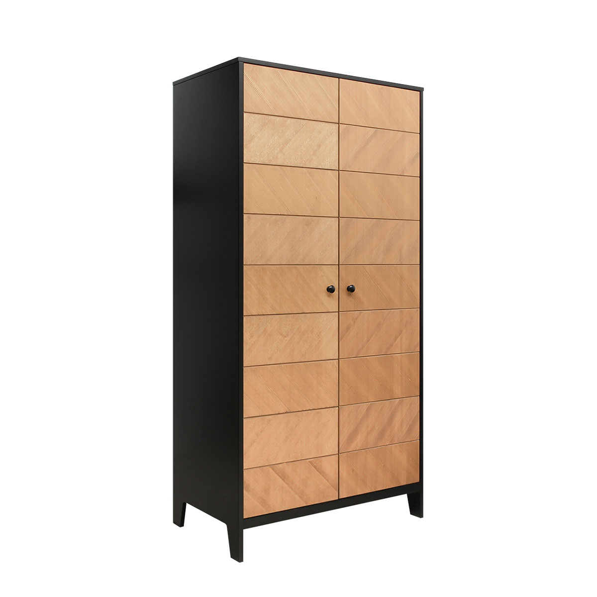 Armoire 2 portes noir bois naturel Armoire 2 portes noir bois naturel