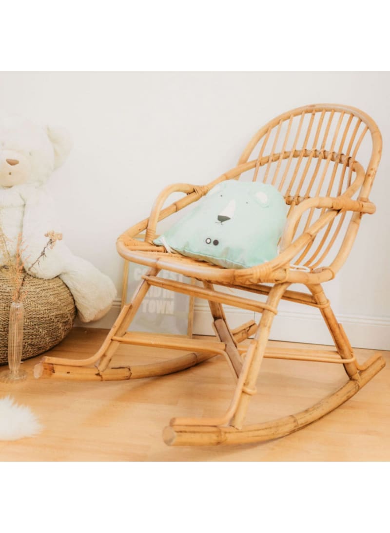 Rocking-chair enfant en rotin naturel (Saudara Collections) - Image 1