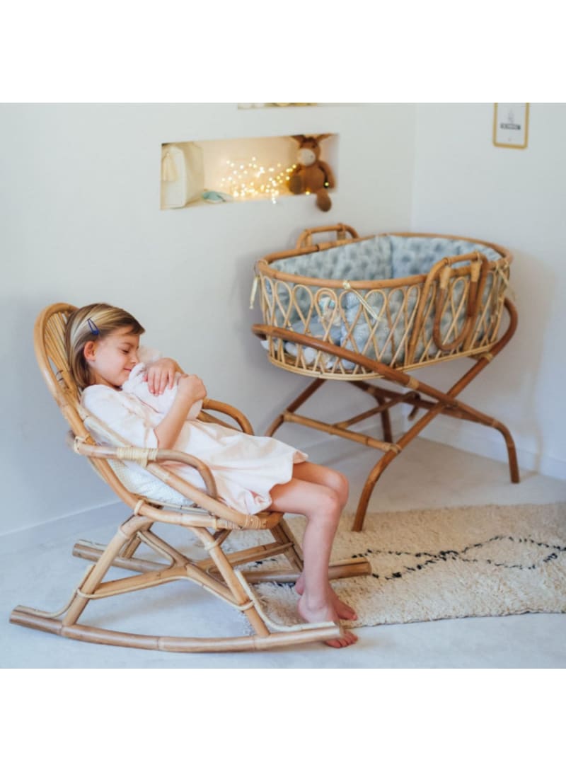 Rocking-chair enfant en rotin naturel (Saudara Collections) - Image 2