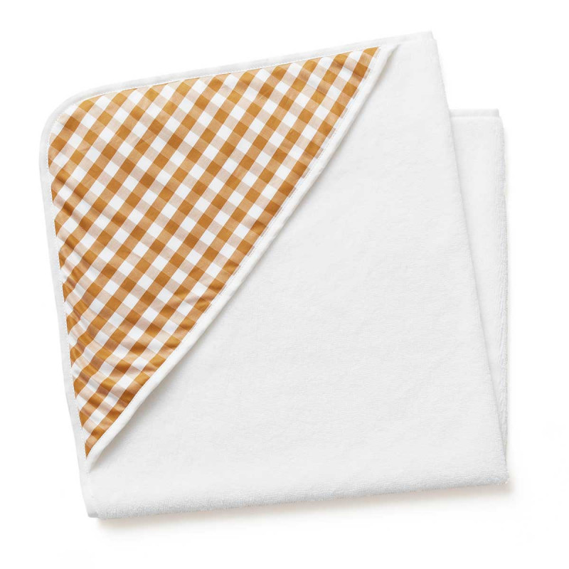 Cape de bain bébé Vichy safran Cape de bain bébé Vichy safran