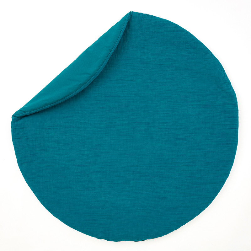 Tapis d'éveil rond bleu paon Tapis d'éveil rond bleu paon